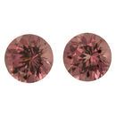Genuine Rhodolite Garnet Well Matched Gem Pair in Round Cut, 3.35 carats, 7 mm Displays Rich Red-Pink Color