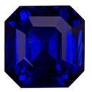 GIA Certified 10.1 x 9.9 mm Blue Sapphire Genuine Gemstone in Emerald Cut, Intense Blue, 6.58 carats
