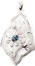 Glamorous Natural Alexandrite and Diamond Caged Flower Design Pendant in 14k White Gold - 0.56 carats Alex