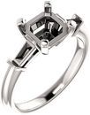 Gorgeous Asscher Gem Engagement Ring With Tapered Baguette Side Gems  For Gemstone Size 5mm to 7mm