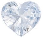 Gorgeous Gem White Sapphire Gemstone 2.1 carats, Heart Cut, 8.3 x 7.6 mm, with AfricaGems Certificate