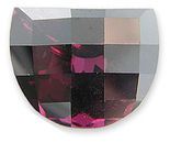 Gorgeous Red Pink Raspberry Rhodolite Garnet Gemstone for SALE, Half-Moon Cut, 23.98 carats
