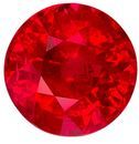 Vivid Red Ruby Gem, 2.63 carats Round Cut in 7.77 x 5.51 mm size in Magnificent Red Color With GRS Certificate