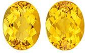 Gorgeous Yellow Beryl Gemstones, 10.56 carats Oval Cut in 13 x 10.1 mm size in Stunning Yellow Color In A Matching Pair