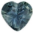Great Color Blue Green Sapphire Gemstone 0.96 carats, Heart Cut, 6.3 x 5.9 mm, with AfricaGems Certificate