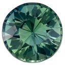 Great Color Blue Green Sapphire Gemstone 1.58 carats, Round Cut, 6.8 mm, with AfricaGems Certificate