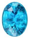 Great Color Blue Zircon Gemstone, 7 carats, Oval Cut, 12.1 x 9.1 mm Size, AfricaGems Certified