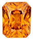 Great Color Orange Zircon Gemstone, 4.42 carats, Emerald Cut, 8.8 x 7.1 mm Size, AfricaGems Certified