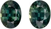 Great Deal Well Matched Blue Green Sapphire Pair in Oval Cut, 8 x 6 mm, Teal Blue Green Color, 2.99 carats