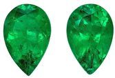 Great Earrings Emerald Gemstones 0.74 carats, Pear Cut, 6.1 x 4.1 mm, with AfricaGems Certificate