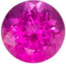 Great Pink Tourmaline Genuine Gem in Round Cut, Medium Hot Pink, 7.4 mm, 1.6 carats