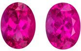 Great Pink Tourmaline Well Matched Gemstone Pair in Oval Cut, 2.77 carats, Intense Pink, 8.1 x 6.1 mm