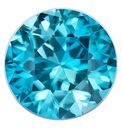 Great Ring Stone Blue Zircon Gemstone, 2.01 carats, Round Cut, 7.2 mm Size, AfricaGems Certified