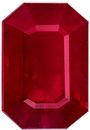 Great Ruby Loose Gem, 6.6 x 4.5 mm, Vivid Rich Red, Emerald Cut, 0.88 carats