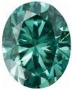 Green Color Moissanite Oval Cut