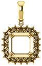 Halo Styled Pendant Mounting for Asscher Gemstone Size 5mm to 10mm