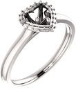 Heart Halo Style Engagement Ring Mounting for 5mm  10mm Center