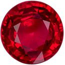 Gem Genuine Loose Ruby Gemstone in Round Cut, 6.3 mm, Open Rich Red, 1.22 carats