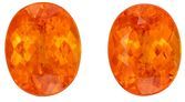 Impressive Pair  Orange Spessaratite Garnet Gemstone, 9.42 carats, Oval Cut, 10.4 x 8.3 mm Size, AfricaGems Certified