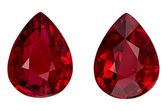 Impressive Super Gems Ruby Gemstone Pair 5.83 carats, Pear Cut, 9.7 x 7.5 mm, with AfricaGems Certificate