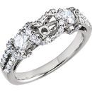 Incredible 14kt White Gold Semi Set Diamond Accented Shank With Diamond Side Gems  1ctw Diamonds