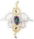 Intricate Two-Tone 14k White and Yellow Gold Brazilian Alexandrite Pendant With Diamond Accents - 0.55 carats