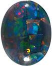 Gilson Created Black Mosaic Opal Oval Cut in Grade GEM