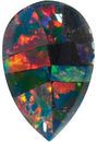 Gilson Created Black Mosaic Opal Pear Cut in Grade GEM