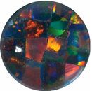 Gilson Created Black Mosiac Opal Round Cut in Grade GEM