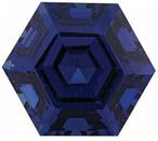 Lab Created Blue Sapphire Hexagon Cut in Grade GEM