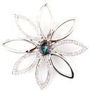 Lively and Lovely Star Burst Genuine Alexandrite Flower Pendant With Diamond Accents - 0.51 carats
