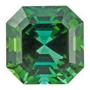 Loose Green Tourmaline Gemstone in Asscher Cut, 1.78 carats, 6.91 x 6.84 mm Displays Pure Green Color