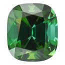 Loose Green Tourmaline Gemstone in Cushion Cut, 2.17 carats, 7.95 x 6.93 mm Displays Pure Green Color