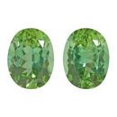 Loose Green Tourmaline Well Matched Gem Pair in Oval Cut, 6.46 carats, 11.2 x 8.5 mm Displays Pure Green Color