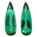 Loose Blue Green Tourmaline Well Matched Gem Pair in Pear Cut, 6.05 carats, 18.80 x 6 mm Displays Pure Blue-Green Color