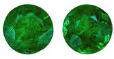 Loose Vibrant Emerald Gemstones, Round Cut, 0.55 carats, 4.2 mm Matching Pair, AfricaGems Certified - Great for Studs Pair