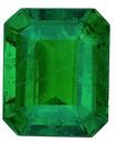 Loose Green Emerald Loose Gemstone, 0.78 carats in Emerald Cut, 5.9 x 4.9mm, Must See Gemstone