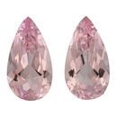 Loose Morganite Well Matched Gem Pair in Pear Cut, 4.83 carats, 13 x 7.20 mm Displays Rich Pink Color