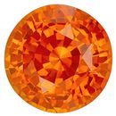 Loose Orange Sapphire Gem, 4.57 carats Round Cut in 9.28 x 6.6 mm size in Magnificent Orange Color With GIA Certificate