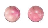 Loose Pink Tourmaline Gemstones, Cabochon Cut, 6.12 carats, 9 mm Matching Pair, AfricaGems Certified - A Low Price
