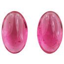 Loose Pink Tourmaline Well Matched Gem Pair in Oval Cut, 21.34 carats, 18 x 12.60 mm Displays Rich Pink Color