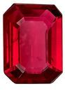 Loose Red Ruby Loose Gemstone, 1.94 carats in Emerald Cut, 9 x 6.7mm, Dazzling Gemstone