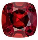 Loose Red Spinel Gemstone, Cushion Cut, 1.35 carats, 6.5 mm , AfricaGems Certified - A Great Deal