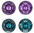 Loose Stone Alexandrite Round Shaped Gemstones Matched Pair, 0.7 carats, 4.1mm - Low Price