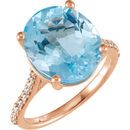 Genuine Topaz Ring in 14 Karat Popular Rose Gold Sky Genuine Topaz & 1/4 Carat Diamond Ring