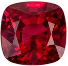 Lovely Rare Red Spinel Loose Gem, 6.2 x 6 mm, Open Pure Red, Cushion Cut, 1.16 carats