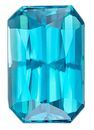 Low Price Blue Zircon Gemstone, 4.61 carats, Emerald Cut, 10.5 x 6.9 mm Size, AfricaGems Certified