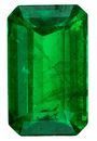 Low Price Green Emerald Gem, 0.28 carats Emerald Cut in 5 x 3.1 mm size in Very Fine Green Color With AfricaGems Certificate