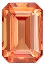 Low Price on Orange Sapphire Gem, 1.08 carats Emerald Cut in 6.9 x 4.7 mm size in Beautiful Orange Color With AfricaGems Certificate