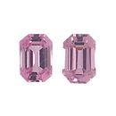 Low Price Pink Sapphire Well Matched Gem Pair in Octagon Cut, 1.25 carats, 6 x 4 mm Displays Pure Pink Color